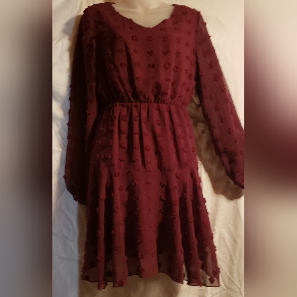 Burgundy dress, Fashion Collection,  Size Small
